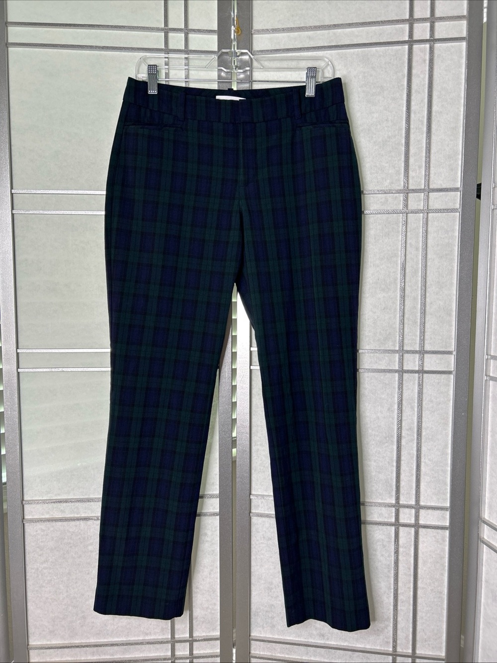 Calvin Klein  Green Blue Plaid Pants Women's Size 6